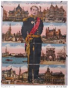 Puzzle 8 cartes roi Albert tenue militaire Kaki &agrave; Anvers
