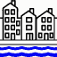 Water bathing a city(68)