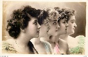 5 jeunes femmes de profil