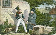 Souvenir de Waterloo.On ne passe pas!(Napol&eacute;on face &agrave; un obstacle...)