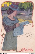 Femme de Paris lisant "Le Figaro"
