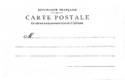 R&eacute;publique fran&ccedil;aise - Carte Postale. Ce c&ocirc;t&eacute; est exclusivement r&eacute;serv&eacute; &agrave; l'adresse. non divis&eacute;