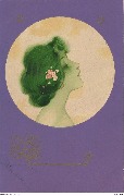 (Profil d'une jeune femme brune)
