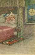 Couple au lit avec lune