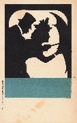(silhouette couple au parapluie)