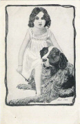 Fillette et Saint-Bernard