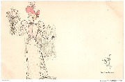 (Jeune femme pr&eacute;parant un bouquet de fleurs des champs)