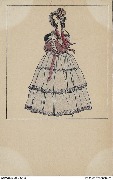 (Dame à la robe à volants tenant un masque noir)