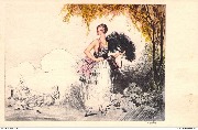 (Femme au grand éventail de plumes noires)