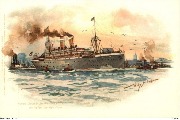 Nordd. Lloyd D. "Barbarossa" im Hafen von New-York