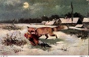 (renard emmenant un coq)
