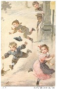  (Enfants jouant avec l'eau d'une fontaine)