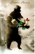 Bonne Ann&eacute;e (ours portant les symboles de la fortune)