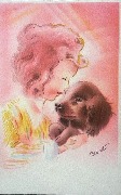 (dessin de fillette et chien)