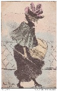 (Femme se promenant avec des achats )