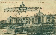 Bruxelles exposition 1910. Le roi Albert 1er au dessus du Grand Palais de la Belgique