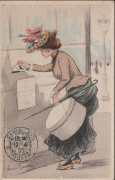 Femme postant une lettre. Boutet