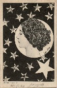 Cavallieri dans la lune entour&eacute;e d'&eacute;toiles