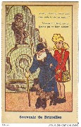Manneken-Pis. Vraiment chéri as tu pu jamais en faire autant ? Vieux et sa jeune femme