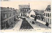Mons. Square Sainte-Waudru et Pensionnat des Ursulines. St. Waudru square and Ursulnes convent