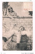 Idylle sur le mur. Accident tomb&eacute; dans le tonneau