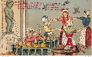 pour danser la matchiche ou le Cramignon, très souven tle matin les gentilles fermières posent un moment sur le trottoir leurs bidons et le bon manneken fait la vache laitière