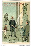 le Bourgmestre salue tandis qu'un garde-ville menace Manneken-pis entrain de s'épancher. Max s'écrie laissez le pisser tranquille quand il aura fini vous pourrez l'arrêter 