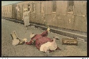 (Hélène Marchéchal à la plage, elle rate le train en tombant)