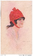 (Jeune femme avec un chapeau rouge) 