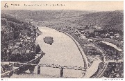 Hastière. Panorama et vue de la Meuse vers Hermeton