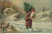 Joyeux No&euml;l (p&egrave;re No&euml;l portant un sapin)