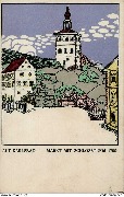 Alt-Karlsbad. Markt mit Schlossturm 1790