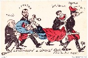 E. Muller - L' enterrement du g&eacute;n&eacute;ral Andr&eacute; parti les pieds devant Dreyfys Reynac Syveton Guyot de Villeneuve