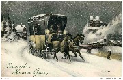 Bonne et heureuse Ann&eacute;e(Voiture &agrave; cheval dans la neige)
