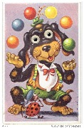 Chien jonglant