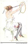A sa toilette. Confection du chignon