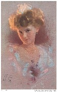Portrait d'une jeune femme au double collier d'or