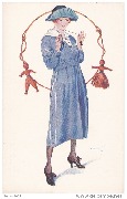 Les Fétiches à la Mode (Femme en bleue avec un collier figurant un couple)