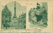 Bruxelles. Monument Anspach (illustration badauds à droite)