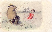 P&ecirc;cheur avec femme habill&eacute;e J.WELY