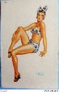 Baigneuse en maillot deux pi&egrave;ces fleuri