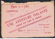 S&eacute;rie de quatre cartes &eacute;rotiques. Une aventure galante dans un cab &agrave; Paris