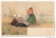 Scheveningen(trois femmes tricotant au bord de l'eau)