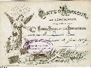Carte d'Honneur en témoignage de bonne conduite et d'application Institut St Philippe Neri chée de Boendael 216