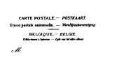 Carte Postale - Postkaart UPU Belgique Belgie  non divisé M sans timbre sans lignes