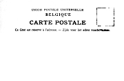 UPU Belgique CARTE POSTALE Ce côté est réservé à l'adresse - Zijde voor het adress voorbehouden non divisé sans M avec timbre sans lignes
