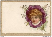 T&ecirc;te de fillette dans une fleur (pens&eacute;e)