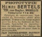 Phototypir Henri Bertels 129 rue rogier bruxelles 
