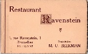 Bruxelles. Restaurant Ravenstein (page recto du carnet) Bruxelles. Restaurant Ravenstein (page recto du carnet)