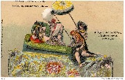 Cort&egrave;ge du Bal des 4'Z'Arts. Cl&eacute;opatre et Antoine en Palanquin